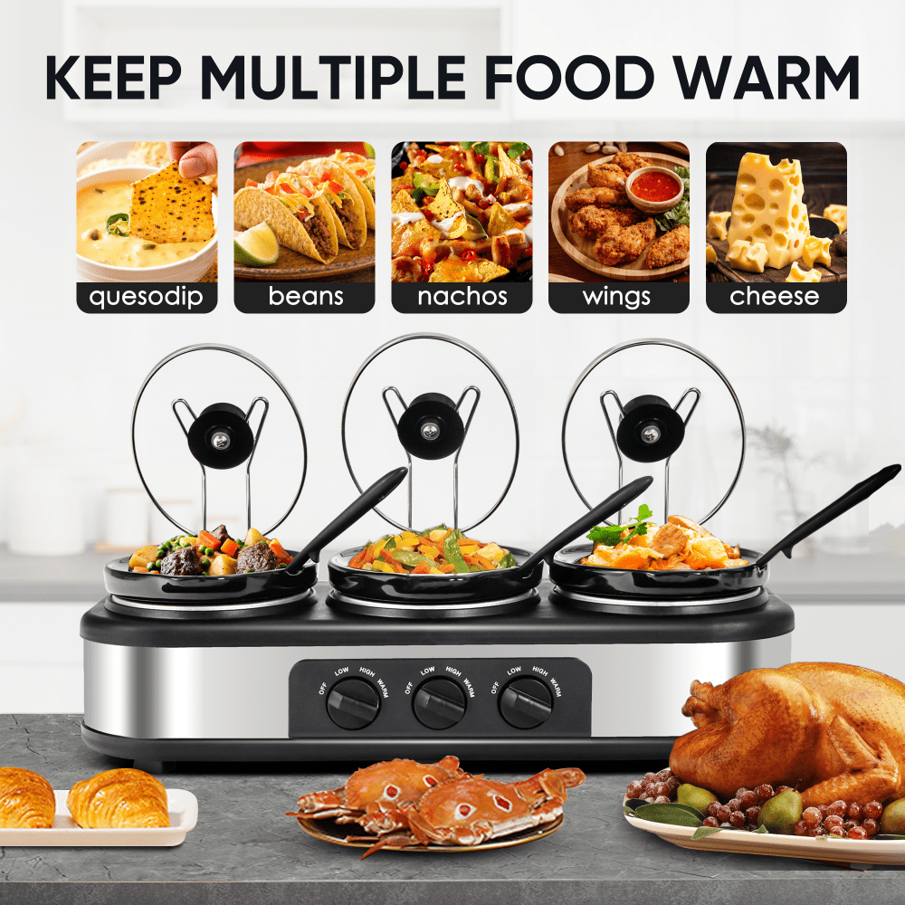 Silver 4.5 QT Electric Small Slow Cookers Portable Crock Pot 1.5 Quart ...