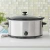 6 Quart Oval Slow Cooker, Stainless Steel Finish, Glass Lid, Model